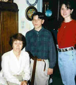 Maria Moore, Sean White and Corrine Powell in Grandma's kitchen