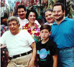 Alejandro Rodriguez with  his three children.  Helena nad Sean visit.